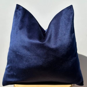 Navy Blue Velvet Pillow Cover,Navy Euro Sham Cover,Navy Throw Pillow,Couch Pillow,Velvet Soft Fabric,Housewarming Gift,20x20,Handmade Pillow