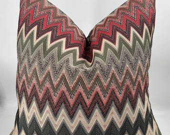 Textured Chevron Pillow Cover, Modern Boho Cushion, Linen Cotton Blend Pillowcase