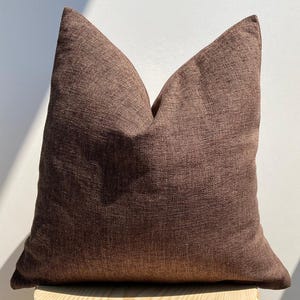 Brown Linen Pillowcase,Fall Decor,Decorative Pillow Cover,Throw Pillow,20x20,Handmade