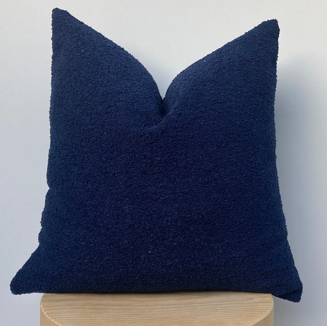 Boucle Look Textured,navy Blue Pillow Cover,boucle Pillow Cover,sherpa