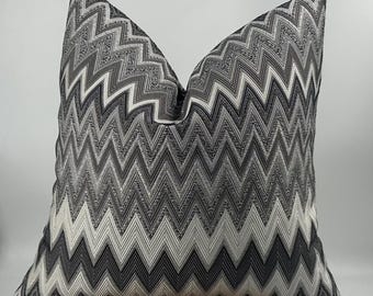 Black White Chevron Throw Pillow Cover,Decorative Cushion,Zigzag Pattern Pillowcase