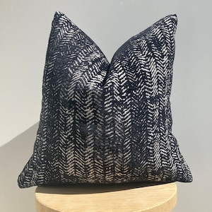 Black and White Textured Pillow Cover,Euro Sham Decorative Pillowcase,Black and White Pillow,Textured Woven Thick Fabric,Halloween Gift