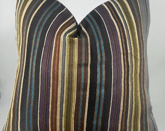 Multi-Colored Striped Pillow Cover,Bohemian Throw Pillow,Woven Textured Cushion,Decorative Accent Pillow for Couch,Modern Farmhouse Decor