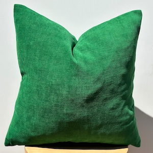 Green Chenille Pillow Cover,Kelly Green Soft Throw Pillow,Green Euro Sham Cover,Decorative Pillow Cover,Green Throw Pillow,Christmas Gift