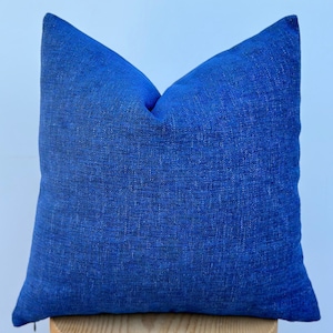Blue Luxury Linen Pillow Cover,Jean Blue Thick Linen Soft Pillow,Decorative Throw Pillow,Handmade Pillowcase,Pillow Sofa,Halloween Gift