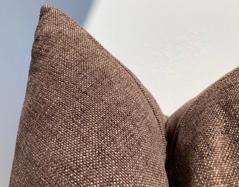 Brown Linen Throw Pillow Cover Chocolate Brown Linen Etsy