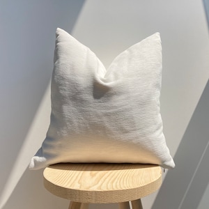 White Linen Throw Pillow Cover,Linen Decorative Cushion Case,Textured Cushion Cover,Euro Sham All Size,Linen Pillowcase,Hallowen Gift,20x20