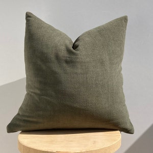 Army Green Chenille Pillow Cover , Green Soft Throw Pillow , Green Euro Sham Cover , Bedroom Soft Cushion Cover ,Halloween Gift , 20x20