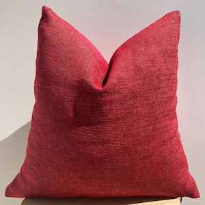 Red Luxury Linen Pillow Cover,Decorative Throw Pillow,Fall Decor,20x20