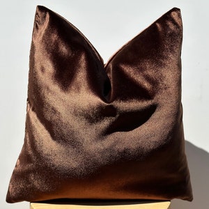 Luxury Brown Velvet Pillowcase,Brown Pillow Case,Decorative Pillow Case,Brown Euro Sham,Housewarming Gift,Halloween Gift,Brown Throw Pillow