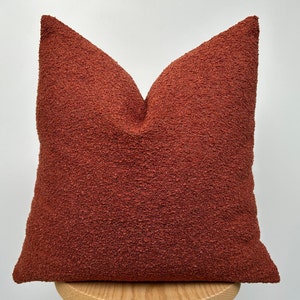 Terracotta Boucle Pillow Cover,Textured Super Soft Terracotta Pillow Cover,Boucle Euro Sham,Boho Home Decor,Bouclé Cushion,Halloween Gift