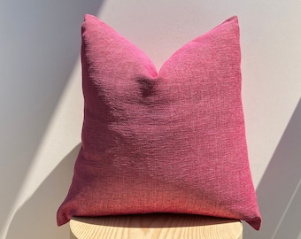 Magenta Luxury Linen Pillow Cover,Hot Pink Thick Linen Soft Pillow,Decorative Throw Pillow,Handmade Pillowcase,Pillow Sofa,Mother's Day