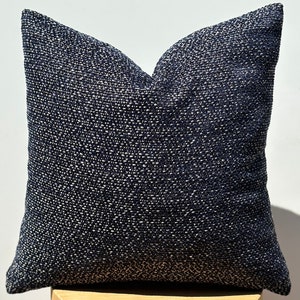 Navy Blue Trendy Luxury Chenille,Linen Pillow Cover,Soft Textured Linen Pillow,Decorative Pillow,Navy Blue Throw Pillow,Halloween Gift,20x20
