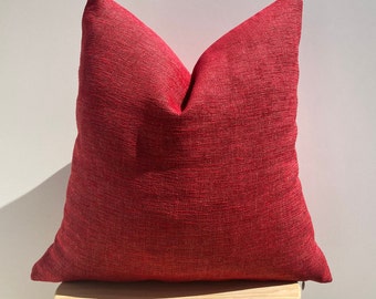 Red Luxury Linen Pillow Cover,Hot Red Thick Linen Soft Pillow,Decorative Throw Pillow,Red Pillow Sofa and Couch,Handmade,Mother's Day