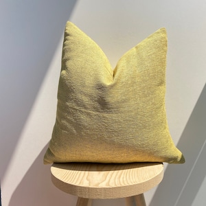 Yellow Linen Pillow Cover,Citron Decorative Pillow Cover,Lime Linen Pillowcase,Handmade Pillowcase ,Yellow Pillowcase, Halloween Gift,20x20