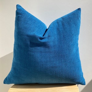 Blue Chenille Pillow Cover for Home,Blue Soft Throw Pillow,Blue Euro Sham,Blue Chenille Pillowcase,Housewarming Gift,Halloween Gift,20x20