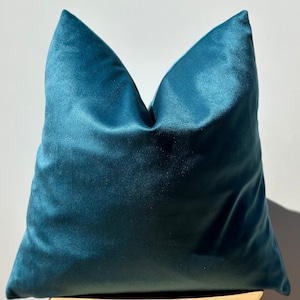 Blue Velvet Pillow Cover,Blue Euro Sham Cover,Cotton Velvet Soft Fabric,Blue Cushion Cover,Pillow Cover For Sofa and Bed,Halloween Gift