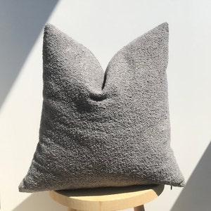 Szara, antracytowa poszewka na poduszkę z boucle, teksturowana, supermiękka, szara poszewka na poduszkę, poszewka na poduszkę z boucle euro, dekoracja do domu, poduszka z boucle, prezent na Halloween