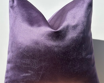 Purple Velvet Pillow Cover, Soft Cotton Fabric, Euro Sham,20x20,Summer Decor