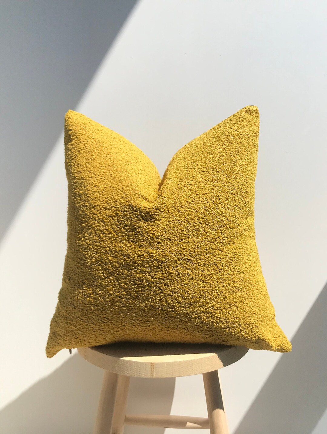 Boucle Look Textured Mustard Pillow Cover,boucle Pillow Cover,sherpa Mustard Pillow,teddy Curly