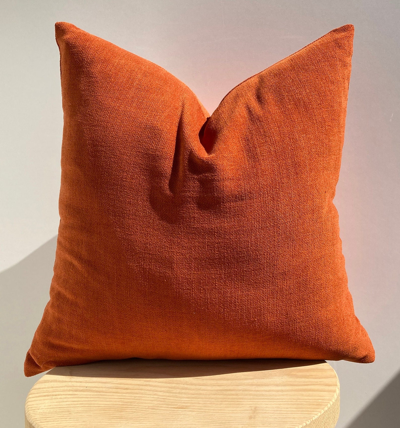 Orange Chenille Pillow Coverorange Soft Throw Pilloworange Etsy