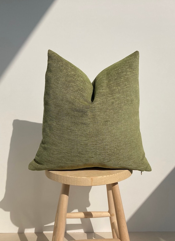 Green Pillow Cover grass Green Soft Pillow thick Textured Cushion Cover euro Sham green Linen Pillows decorative Cushion housewarming Gift Etsy UK