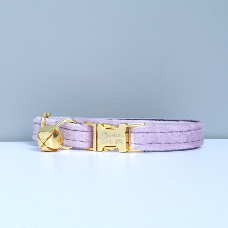 Personalized Cute Cat Collar, Velvet Cat Collar, Light Color Collar