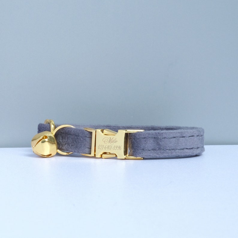Cat Collar With Name Tag Velvet Cat Collar Cat Collar With Etsy