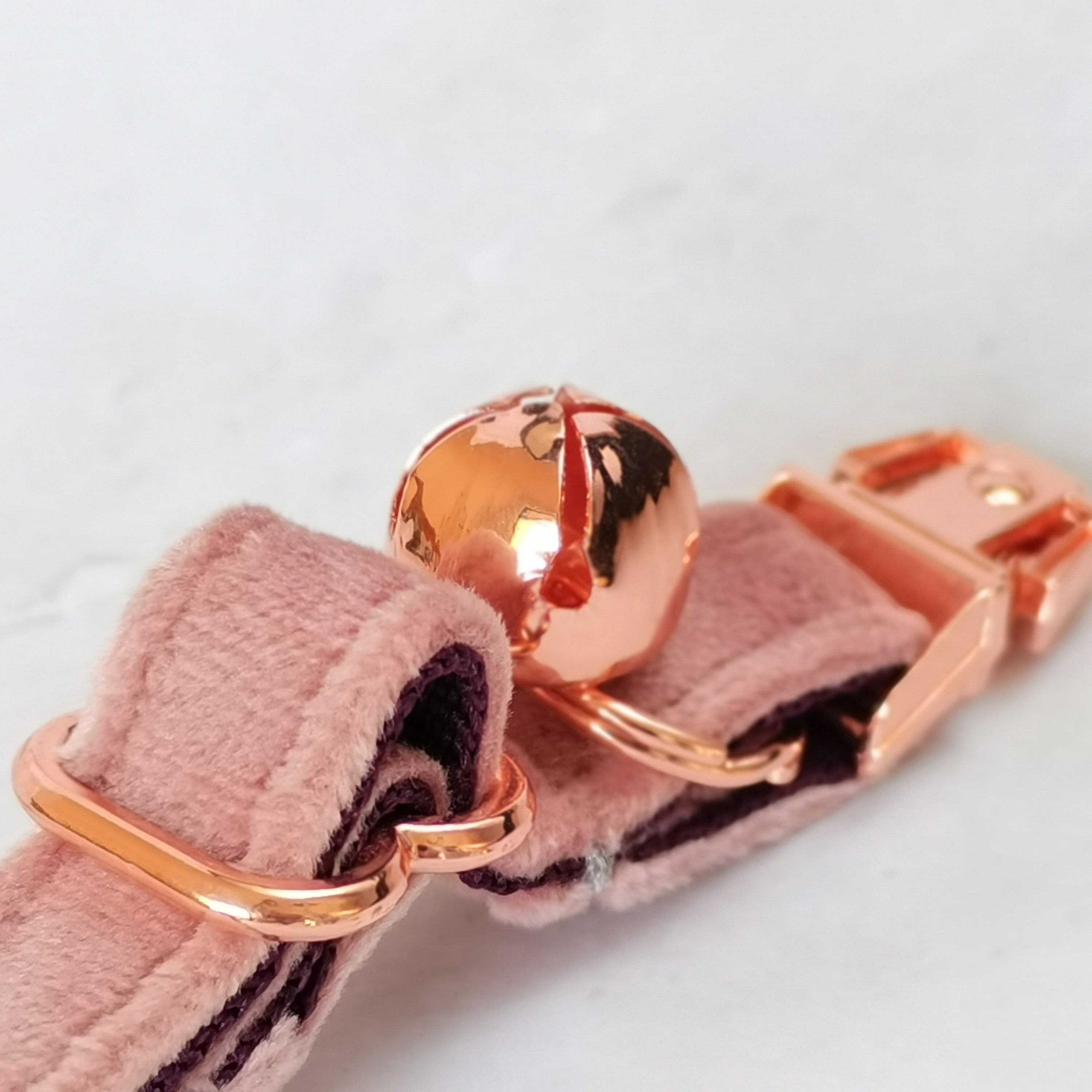 Velvet Pink Personalized Cat Collar Bow Tie Leash Set, Custom Engraved