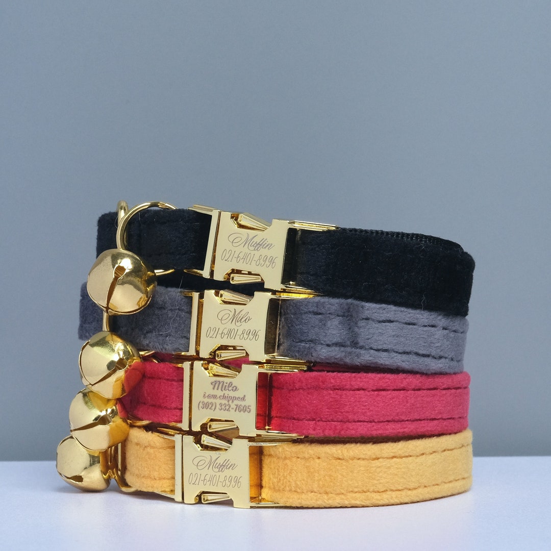 Cat Collar With Bell, Soft Cat Collar, Personalized Cute Cat Collar