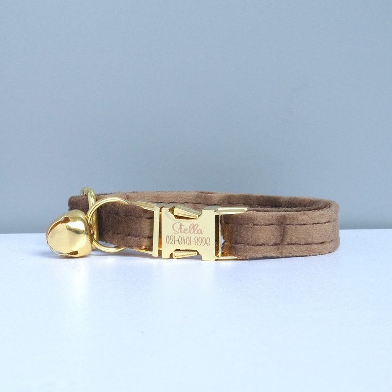 Cat Collar With Name Tag Velvet Cat Collar Cat Collar With Etsy