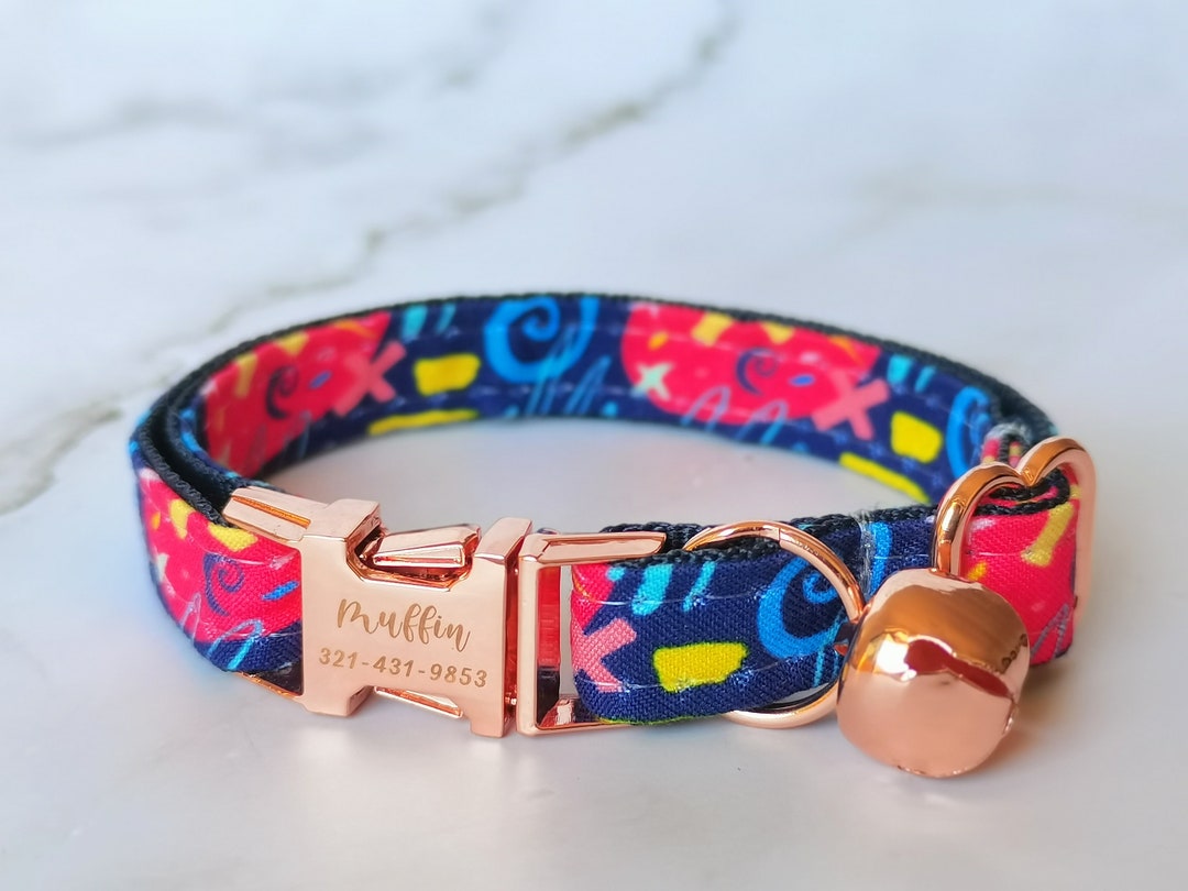 Cat Collar Girl, Engraved Dog Name Tag, Cat ID Tag, Dog ID Tag, Dog