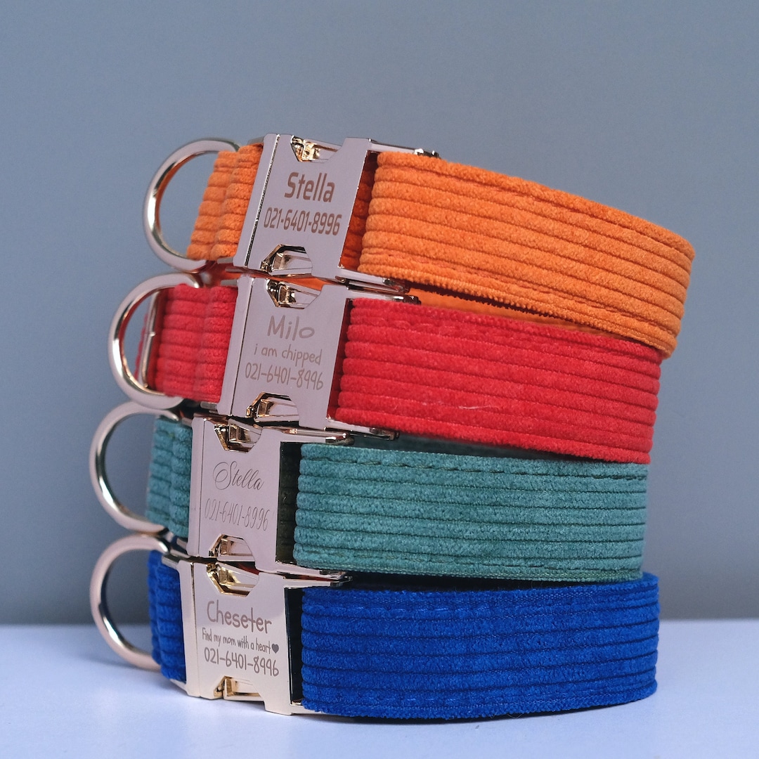 Colorful Dog Collar, Puppy Collar, Personalized Dog Collar With Name