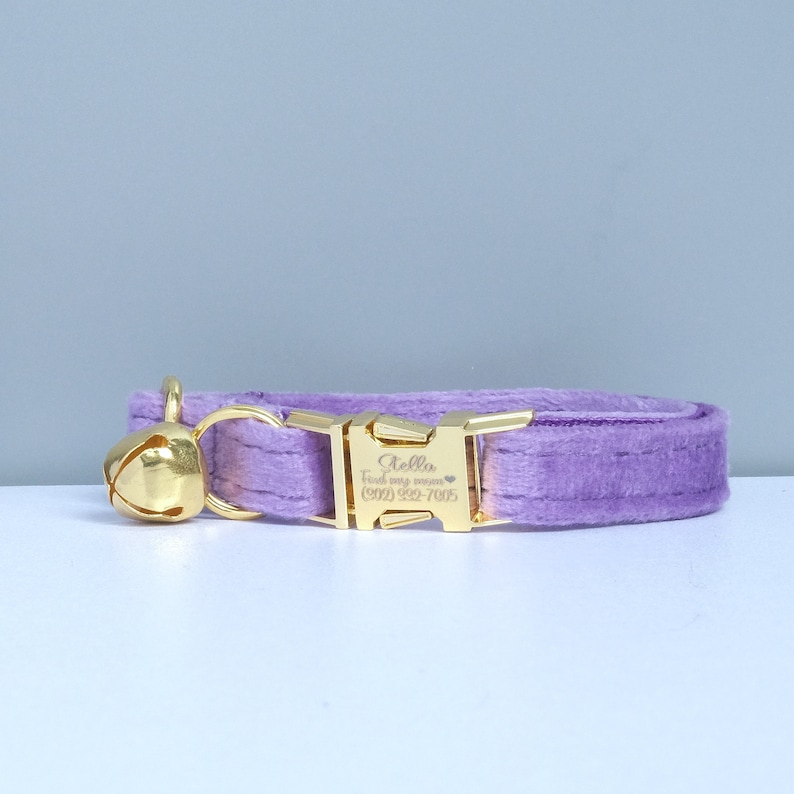 Personalized Cute Cat Collar, Velvet Cat Collar, Light Color Collar