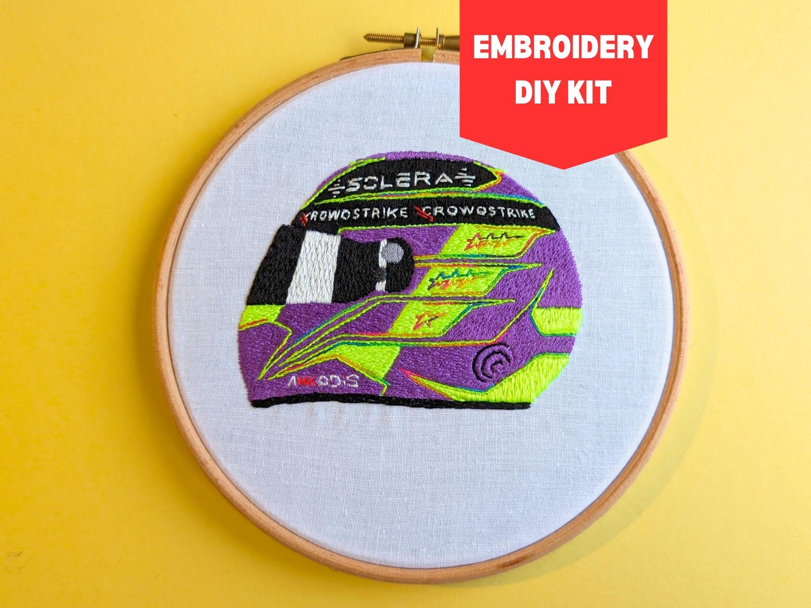 Embroidery Kit Lewis Hamilton 2024 F1 Helmet 6 Inch Hoop - Etsy