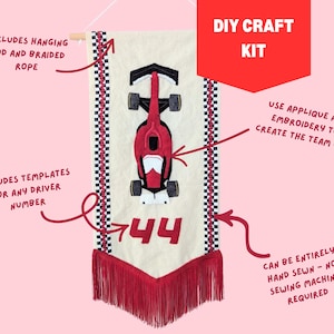 Felt craft kit F1 Ferrari banner wall hanging felt