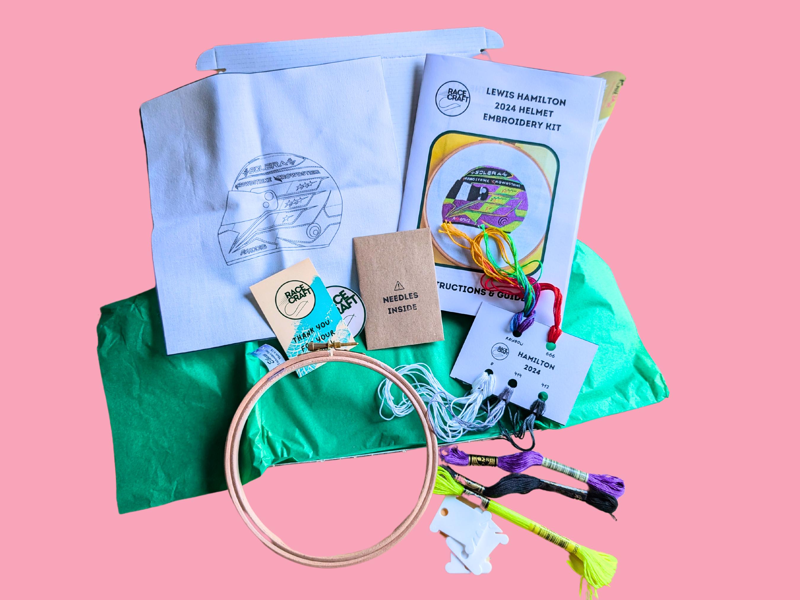 Embroidery Kit Lewis Hamilton 2024 F1 Helmet 6 Inch Hoop - Etsy