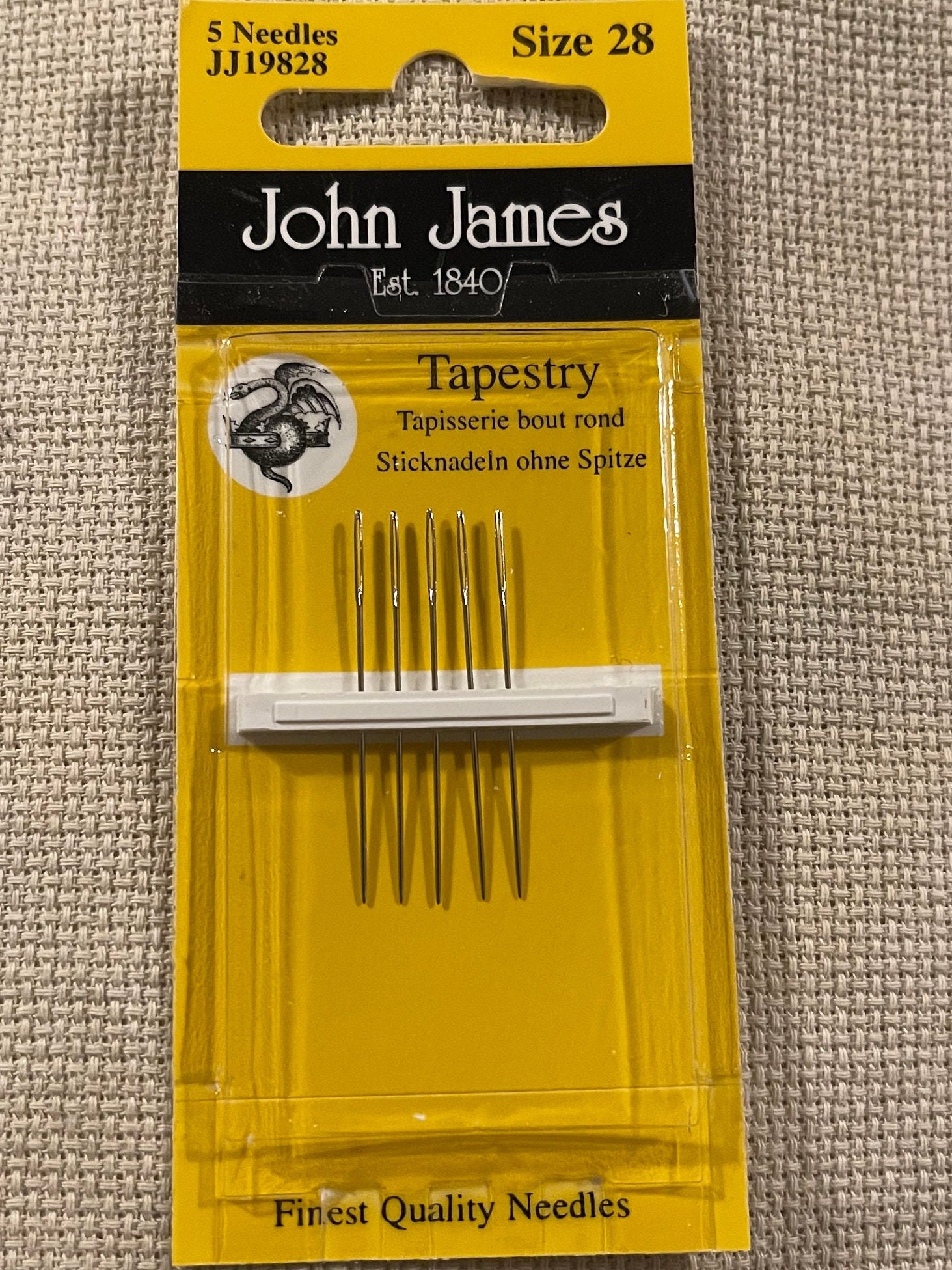 John James Twin Pointed Quick Stitch Needles - Size #28