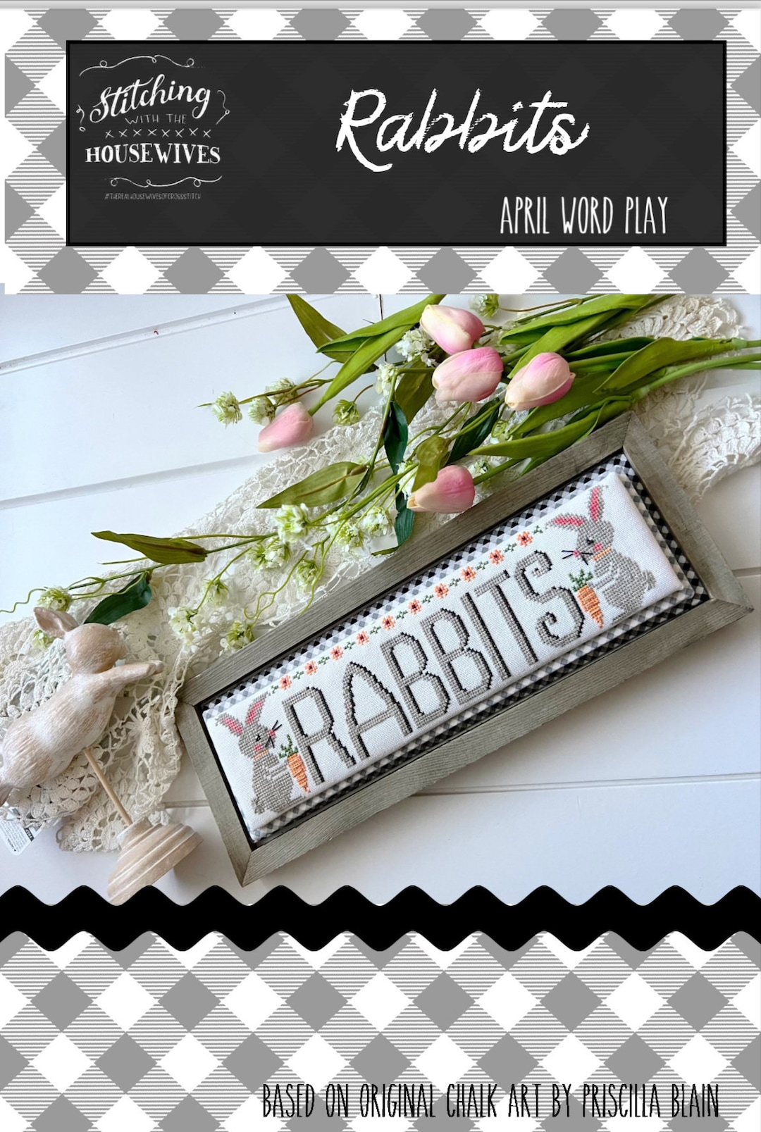 Rabbits April Word Swap Pattern by Stitching With the Housewives - Etsy