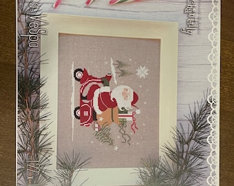 Santa on a Vespa Pattern by Madame Chantilly