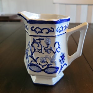 Vintage blue and white porcelain Japanese Creamer Jar