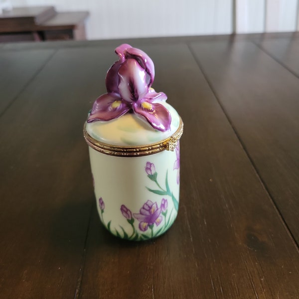 Vintage Bombay Iris Candleholder Trinket Box