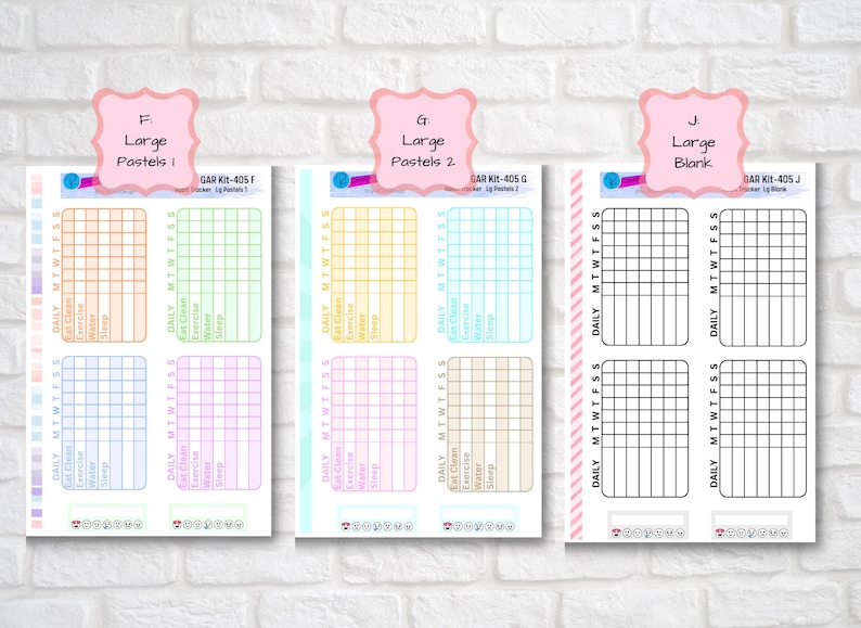 HABIT TRACKER STICKERS Monthly Weekly and Daily Trackers - Etsy