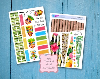 TOTEM MASK STICKERS Tiki Journaling Planner Calendar Decorative Stickers
