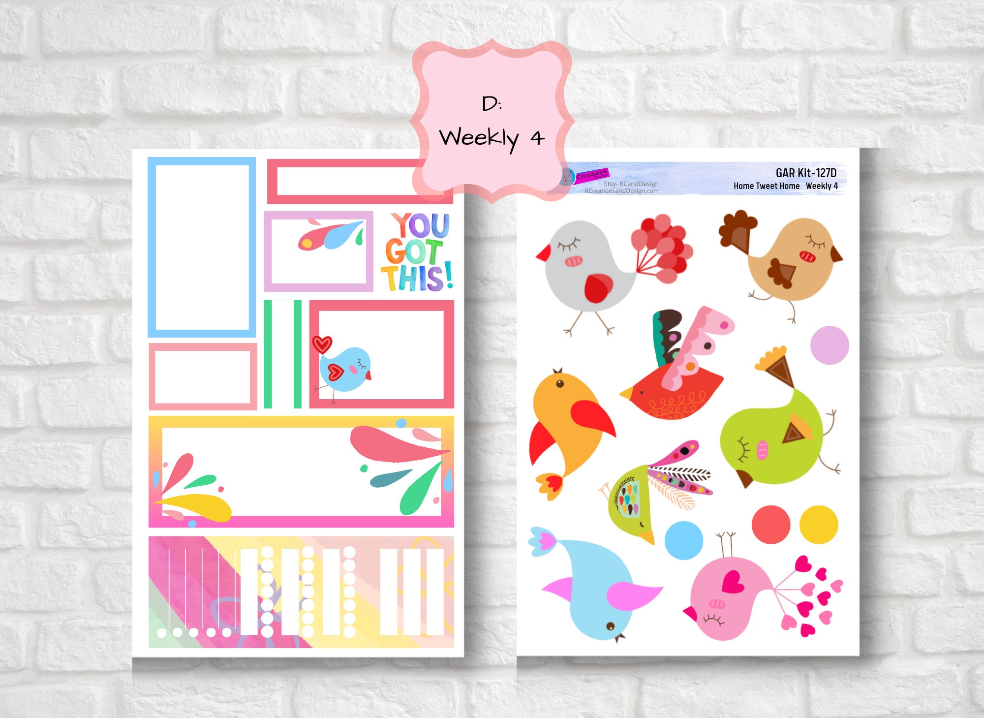 CUTE BIRD BIRDHOUSE Stickers Funky Calendar Planner Journal Bird and ...