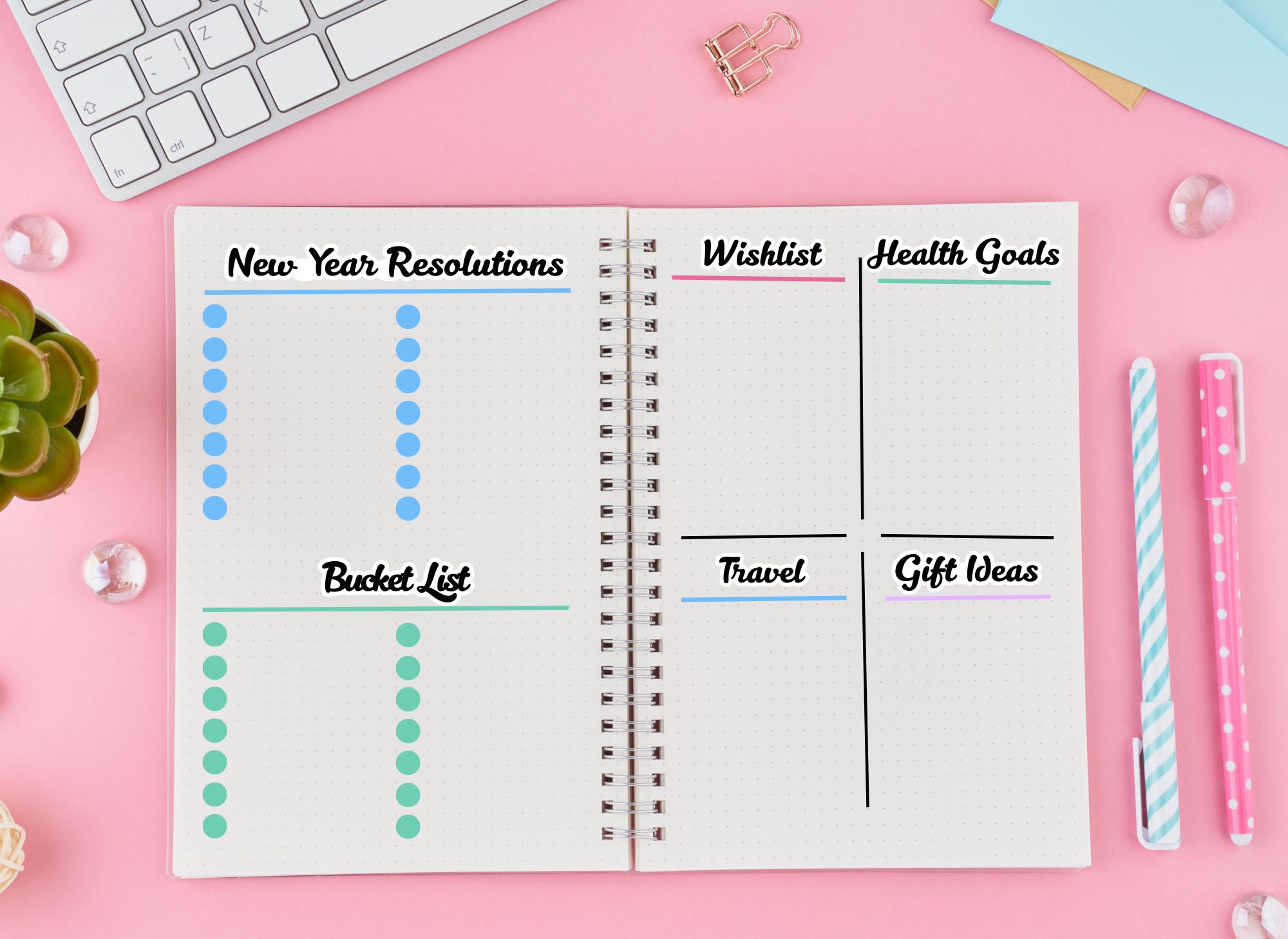 Pretty Planner Header PLANNER HEADERS Great for Journals Calendars Planners Vision Boards and ...