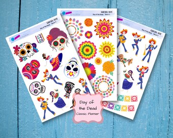 Day of the Dead DECORATIVE HOLDIAY STICKERS for Planners Journaling or just for Fun