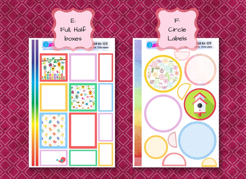 CUTE BIRD BIRDHOUSE Stickers Vertical Classic Planner Stickers Etsy