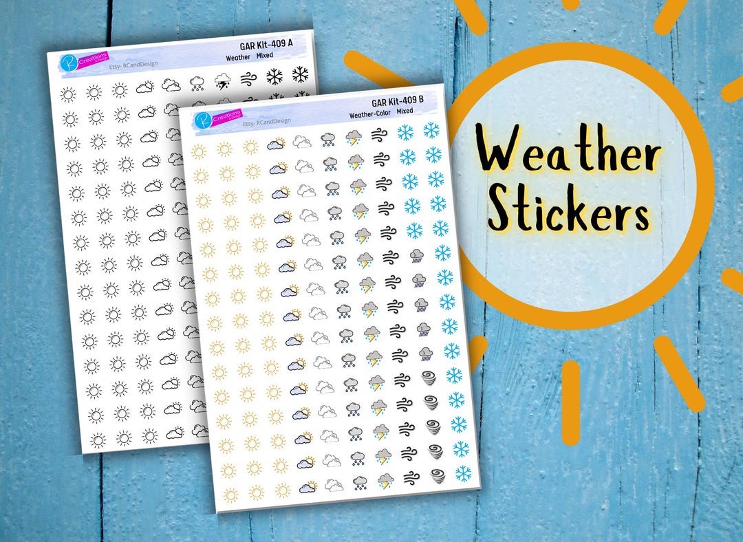 Weather Wizard Sticker WEATHER PLANNER STICKERS Cute Weather Tracker Stickers for Planners ...