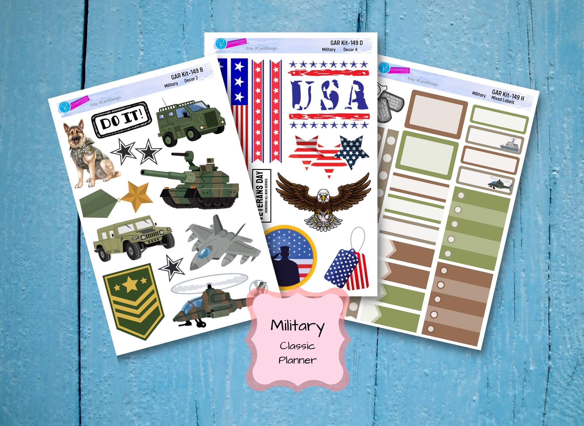 MILITARY DECORATIVE STICKERS Planner Layout Stickers Calendar Stickers Journaling Stickers Junkjournaling or Scrapbook Stickers